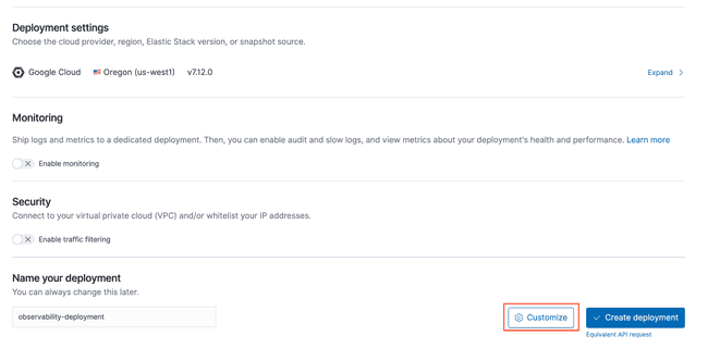 Elastic Cloud Customize